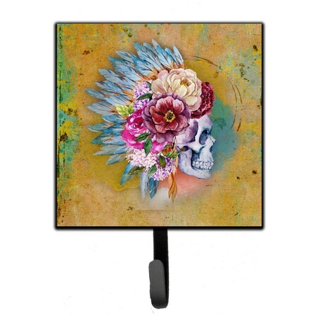 Jensendistributionservices Day of the Dead Flowers Skull Leash or Key Holder MI1655149